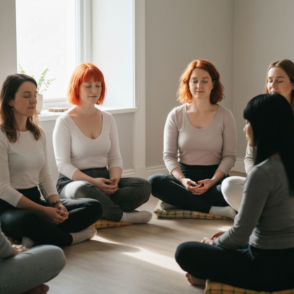 Women in peaceful healing circle